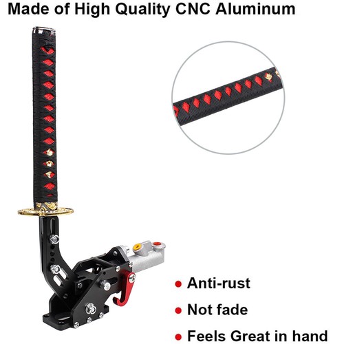 Black Car Auto Parking Drifting Hydraulic Handbrake Samurai Sword Hand Brake - Picture 7 of 11