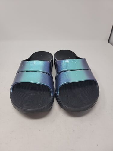 OOFOS Unisex OOAHH Foam Strap Tonal Luxe Slide Sandal US M8 W10 Metalic Purple - Picture 4 of 21