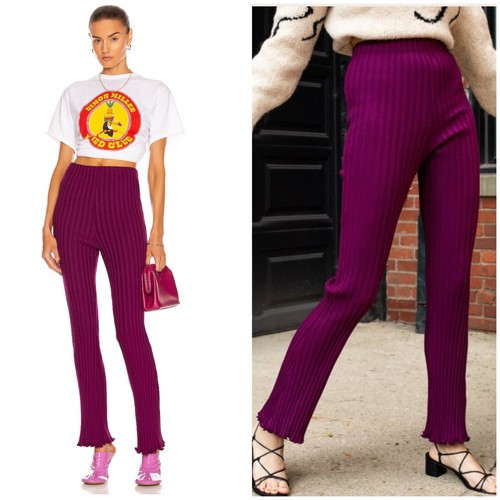 Simon Miller Cyrene rib pants size M Medium purple high rise NEW - Picture 1 of 8