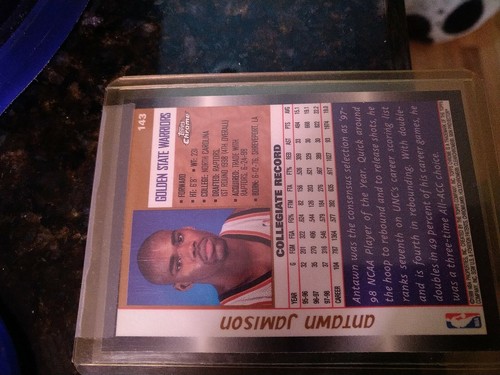 Tarjeta de novato ANTAWN JAMISON 1998/99 Topps cromada radiocontrol Golden State Warriors ¡SIN CIRCULAR! - Imagen 2 de 2