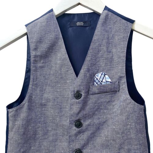 NAUTICA Boys Vest Size 5 Blue Linen Blend - Picture 2 of 9