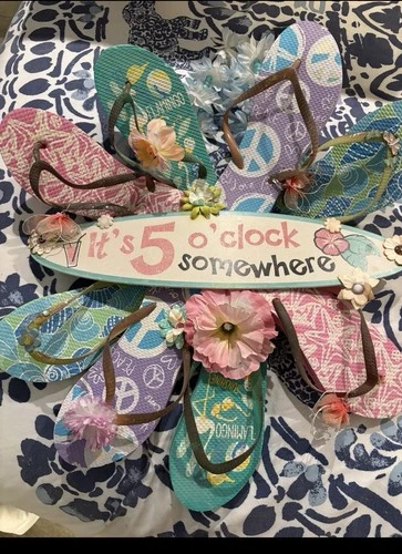 It's 5 O'Clock Somewhere Flip Flop Wreath
