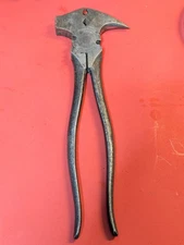 Vintage CRESCENT No. 1936-10 Fence Pliers Jamestown NY Checkerdot Grips