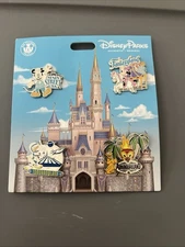 Disney Parks WDW Magic Kingdom FOUR LANDS Pin Set Mickey Mouse and Pals NEW