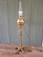 Antique P E GUERIN Brass Bird Of Prey Eagle Floor Lamp Victorian