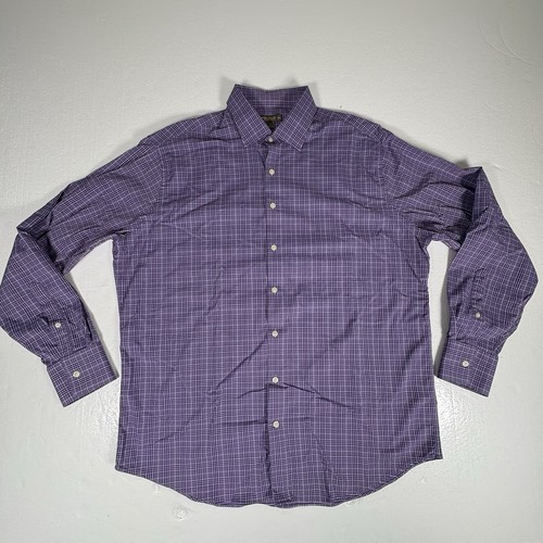 Peter Millar Oberhemd Herren XL Sommer Komfort lila kariert Button Down - Bild 1 von 9