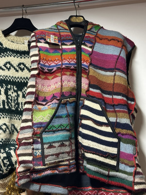 Unisex 100% Alpaca Wool Zip Fleece Lined Sleeveless