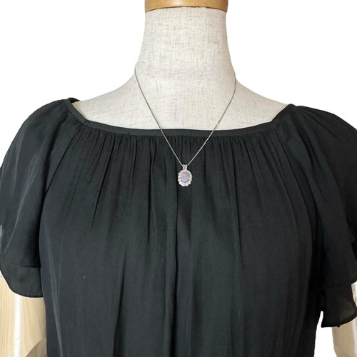 Collar ópalo negro 1,63 quilates diamante 0,94 quilates Pt850 platino/Pt900 p... - Imagen 9 de 10