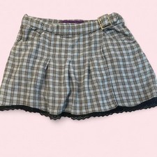Baby Blue And Black Plaid School Girl Skirt