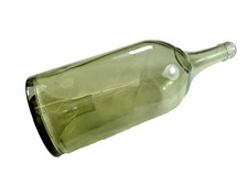 BELLE BOUTEILLE A VAIRON VERRE  GOUGEONNIERE ART POPULAIRE OUTIL ANCIEN PECHE