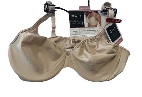 NEW Bali Women's Minimizer Bra - Beige - Full-Coverage Underwire - 36C