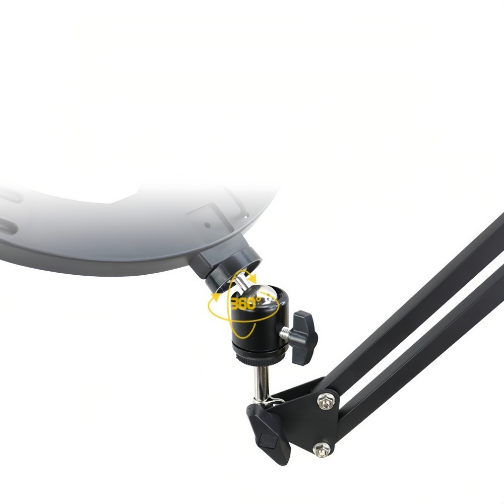 Overhead Phone Mount with Ring Light for Desk with Phone Holder and Remote USA