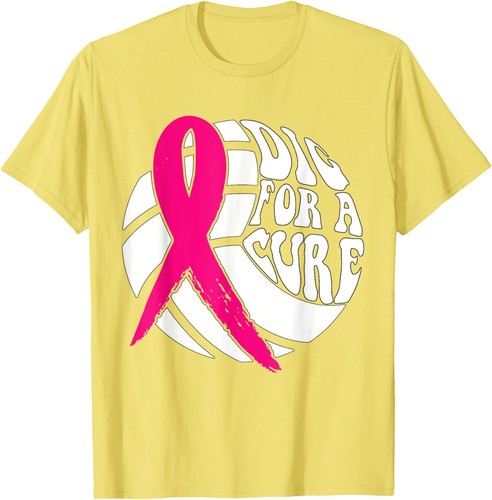 Dig For Cure Ribbon Volleyball Breast Cancer Awareness Pink T-Shirt Hoodie - Bild 7 von 15