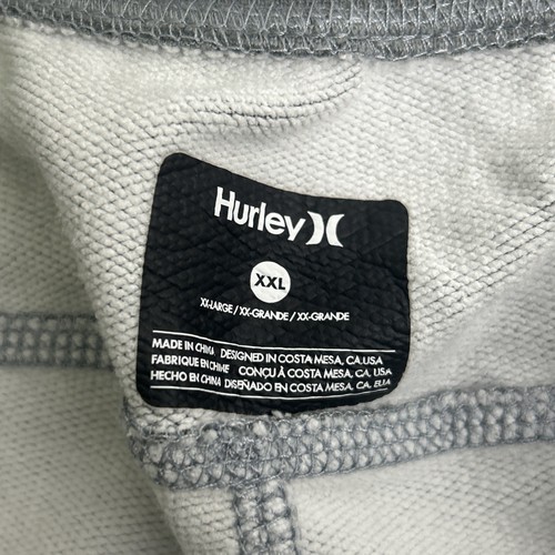 Pantalones Cortos Hurley Hombre Talla XXL Gris Tejido Cremallera Bolsillos Pull On - Imagen 3 de 8