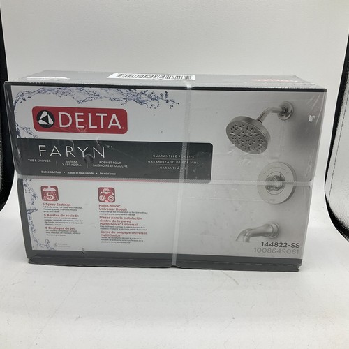 Delta Faryn Single-Handle 5-Spray Tub and Shower Faucet Brushed Nickel 144822-SS - Picture 1 of 6