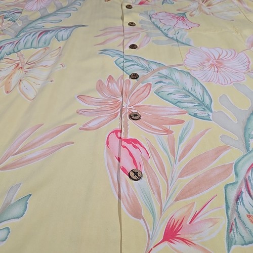 KAHALA John Severson Collection Hawaiian Shirt Large 100% Silk Gold Floral - Picture 6 of 11