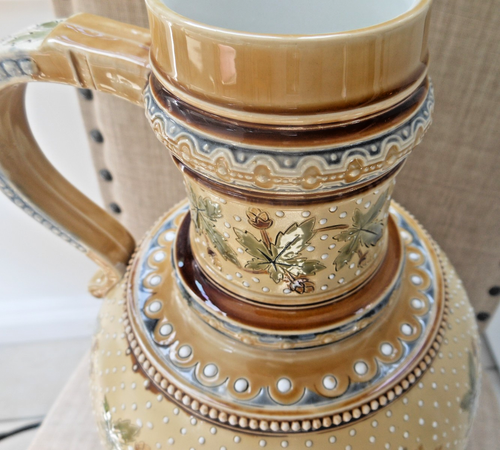 Villeroy & Boch Mettlach Stunning Antique Stoneware Pitcher / Ewer No. 1286 - Picture 8 of 14