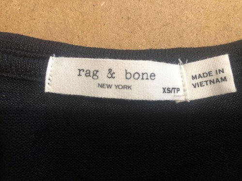 Rag & Bone Long Sleeve T-Shirt Women XS Black Scoop Neck Open Back - Picture 5 of 6