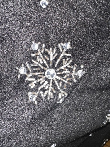 QVC Quacker Factory Snowflake Bling Sequin Fleece Jacket XS BID4 CHARITY ❤️340 - Picture 4 of 6