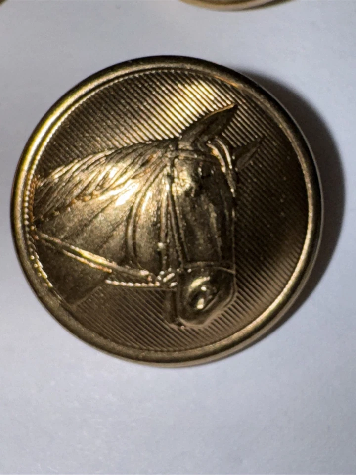 Set of 6 Waterbury Gold Tone Replacement Buttons Horse Head For Blazer - Image 2 of 4