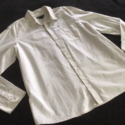 Marc Anthony Mens Shirt Size XL Button Up Long Sleeve Cream Speckled - Picture 5 of 6