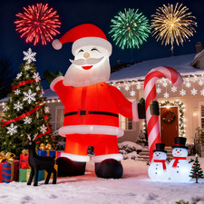Giant 26-33FT Christmas Inflatable Santa Claus w/ Candy Light For Outdoor Event