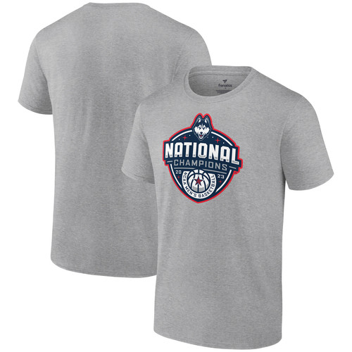 Fanatics Gray UConn Huskies 2023 NCAA Men-s Basketball National Champions Logo