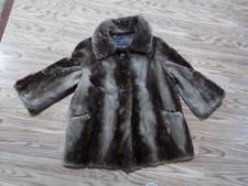 Vintage Brown and Taupe Muskrat Fur Coat Womens Size M