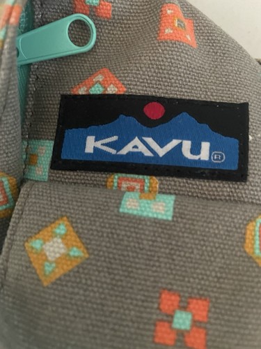 Kavu rope Sling Crossbody Shoulder Bag gray & turquoise geometric floral - Bild 2 von 8