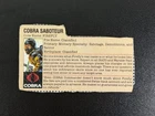 1984 GI JOE - FIREFLY COBRA SABOTEUR File Card Filecard With Topsider