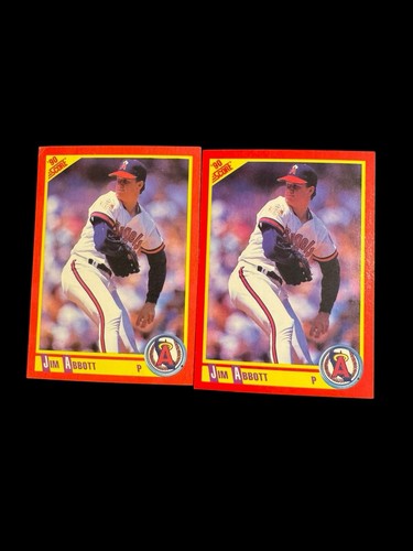 1990 Score Jim Abbott #330 Lot Of 2 Cards Angles MLB Baseball - Picture 1 of 3