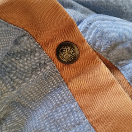 Vintage Timberland Weathergear Sz Large Tan Leather Collar Chore Field Jacket - Picture 21 of 23