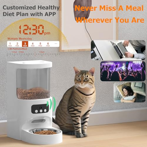 Automatic Cat Feeder with Camera,5G&2.4G WiFi Pet Feeder 1080P HD Pet Food - Picture 3 of 7