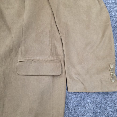 Chaps Ralph Lauren Blazer Mens 46 Long Tan Beige Suede Look Sport Coat VTG 90s - Picture 19 of 24