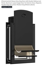 NEW Heavy Duty Dog Exterior Door Double Lock Panel Metal Magnetic Medium Black