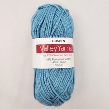 Valley Yarns Goshen Lake Blue 0012, 92 Yards 50 g. Cotton Modal Silk NWT