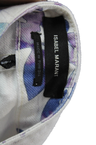Isabel Marant Womens Floral Print Waisted Rise Shorts White Purple Size 34 - Picture 4 of 6