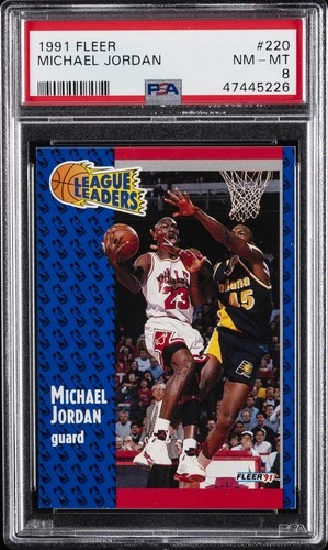1991 FLEER #220 MICHAEL JORDAN PSA 8