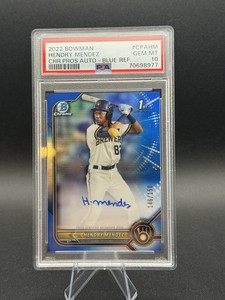 2022 Bowman Chrome 1st Auto HENDRY MENDEZ True Blue /150 Rookie RC PSA 10 