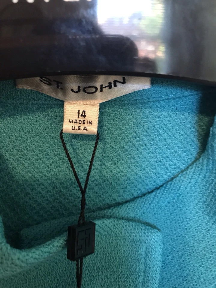St John Knits Antigua Suéter Chaqueta Bolsillos Lana Talla 14 EE. UU. NUEVO CON ETIQUETAS De Colección Foto 3 de 4