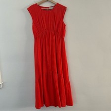Nine West Textured Tiered Dress Sundress Poppy Lightweight Size Small