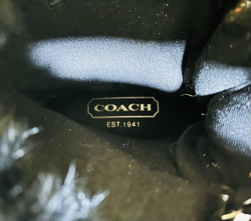 Coach Jennie Women's Boots Size 8 Black & Red Plaid Fur Laced Est. 1941, Exc - Picture 13 of 13