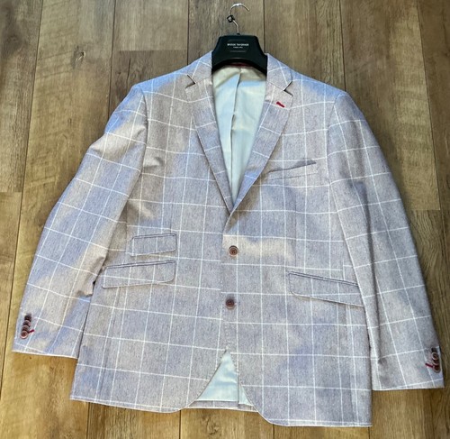 BROOK TAVERNER (46R) Modern  Check Bold Windowpane HACKING Blazer Jacket - Picture 1 of 11