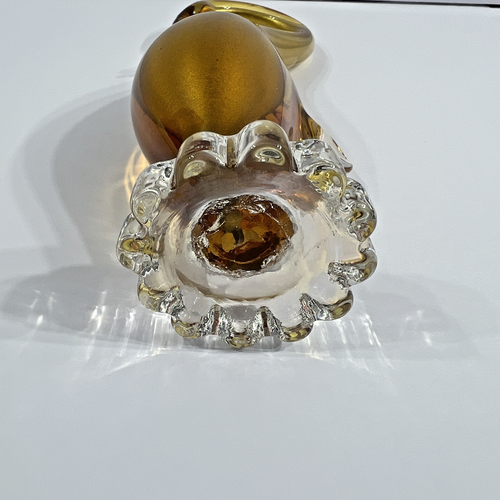 Cigno in vetro soffiato a mano stile Murano vintage oro ambra decorazione trasparente - Foto 9 di 11