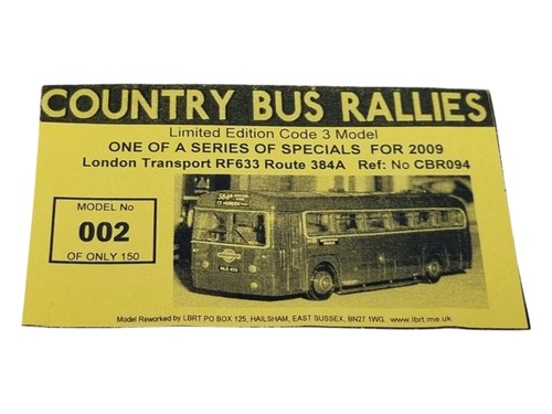 EFE 1:76 London Transport RF633 Route 384A Country Bus Rallies 2009 Ltd Edition - Picture 9 of 9