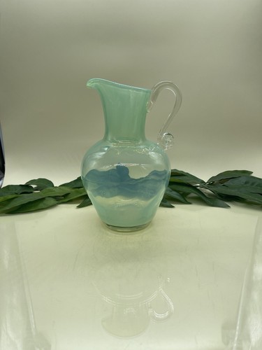 Antique  Opaline Jade Grün Glass Art Biedermeier ? Sehr Schön Selten Handarbeit - Bild 1 von 17