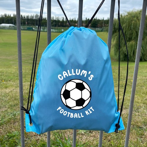 Personalised Football Kit Bag Custom Kids Drawstring PE Bag Name Sports Bag - Picture 7 of 24