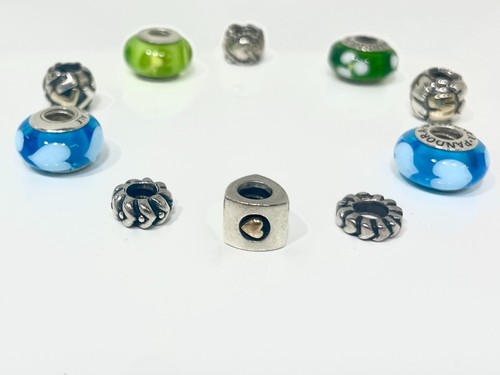 Pandora Charms- Candy Colors: Two-tone Silver & Gold, Murano Glass - Picture 1 of 4