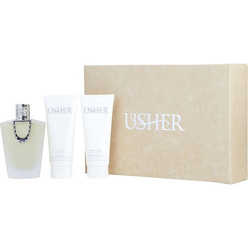 USHER EAU DE PARFUM SPRAY 3.4 OZ & BODY LOTION 3.4 OZ & BODY WASH 3.4 OZ WOMEN - Picture 1 of 1