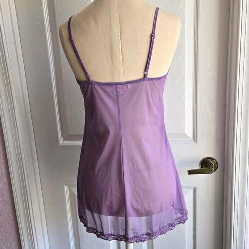 Victoria’s Secret Vintage Nachthemd Nachthemd transparent lila Netz Spitze Größe XS USA - Bild 2 von 11
